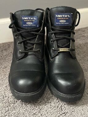 SMITH'S American Black Waterproof Leather Boots Men’s Size 8.5 Herald